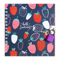 Записная книжка подарочная, 45 листов, линия, на замке, на гребне, Клубника (13х13,5см) Записная книжка подарочная, 45 листов, линия, на замке, на гребне, Клубника (13х13,5см)