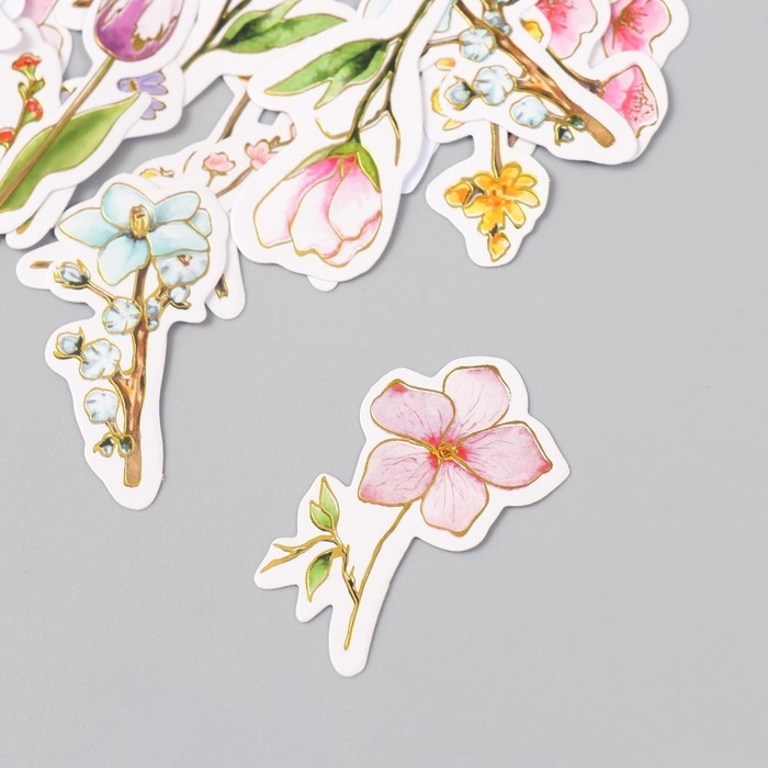 Наклейки для творчества Наклейки для творчества "Весеннее цветение" тиснение золото набор 48 шт 9х7х0,8 см