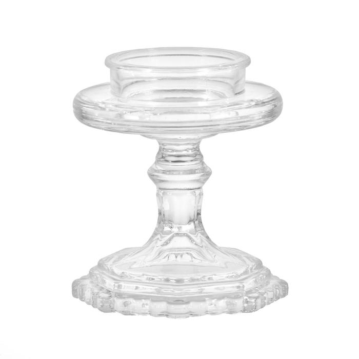 Подсвечник стекло на 1 свечу "Бокал на ножке" прозрачный 18х8,5х5 см