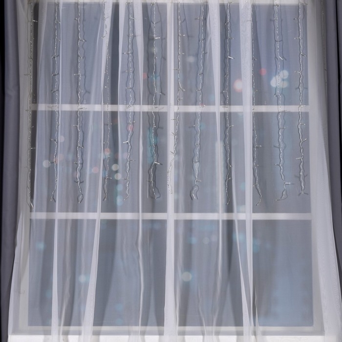 Гирлянда &laquo;Занавес&raquo; 1.5 &times; 1 м, IP20, прозрачная нить, 180 LED, свечение зелёное, 8 режимов, 220 В