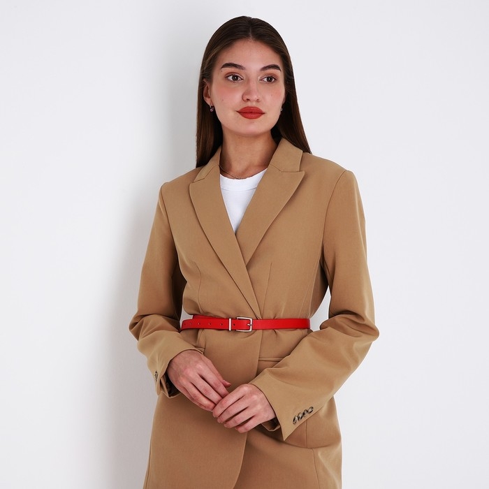 Ремень женский, ширина 2,2 см, пряжка металл, цвет красный Ремень женский, ширина 2,2 см, пряжка металл, цвет красный