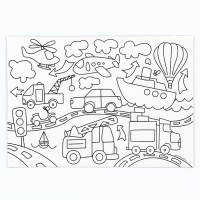 Магнит-раскраска многоразовая &laquo;Транспорт&raquo;, 14,8 &times; 21 см