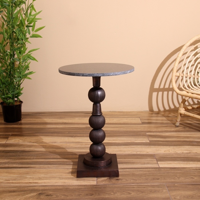 Стол кофейный 41х41х59 см, алюминий/мрамор Стол кофейный 41х41х59 см, алюминий/мрамор