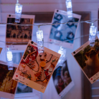 Гирлянда &laquo;Нить&raquo; 5 м с насадками &laquo;Прищепки&raquo;, IP20, прозрачная нить, 30 LED, свечение белое, 8 режимов, 220 В