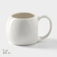 Набор фарфоровый чайный BellaTenero, 5 предмета: 2 чашки 100 мл, сахарница с крышкой 240 мл, ложка, бамбуковая подставка, цвет белый