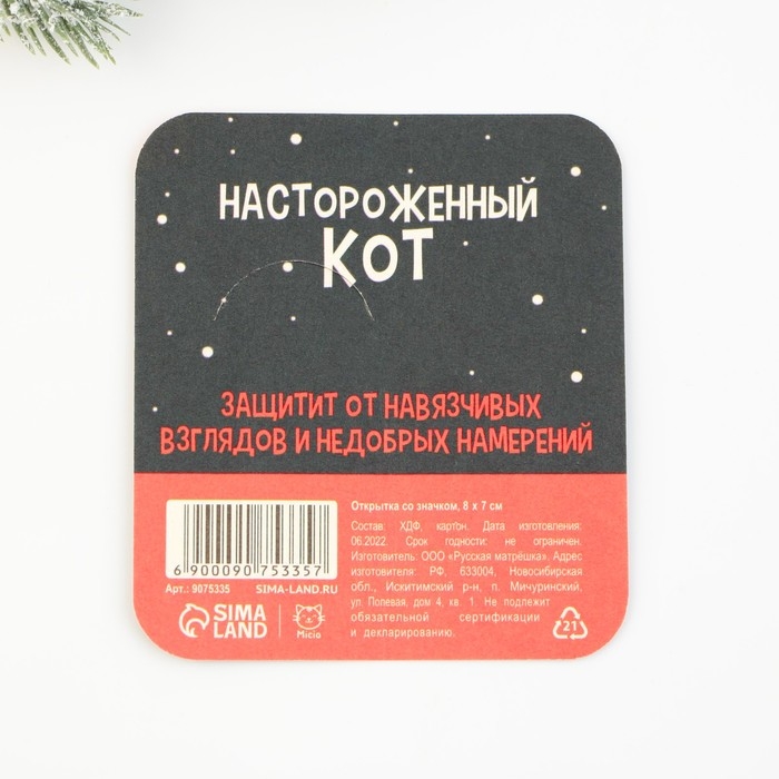 Значок новогодний «Новый год: Талисман от сглаза», 4,7 х 4,5 см Значок новогодний «Новый год: Талисман от сглаза», 4,7 х 4,5 см