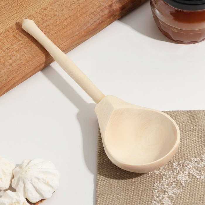 Ложка полубаская, без росписи, хемпельная, 19&times;6 см