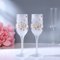 Набор свадебных бокалов &laquo;Совет да любовь&raquo; 200 мл, белый