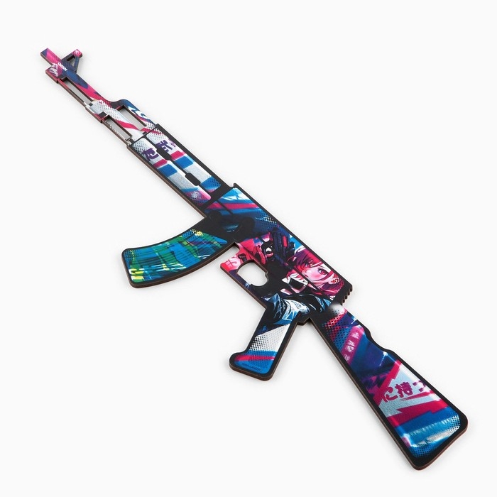 Деревянное оружие, детское сувенирное &laquo;Аниме-неон&raquo;, автомат, 42 х 10,8 см