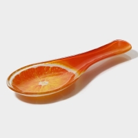 Подставка стеклянная под ложку Доляна &laquo;Сочный апельсин&raquo;, 23,5&times;8,3&times;1,5 см