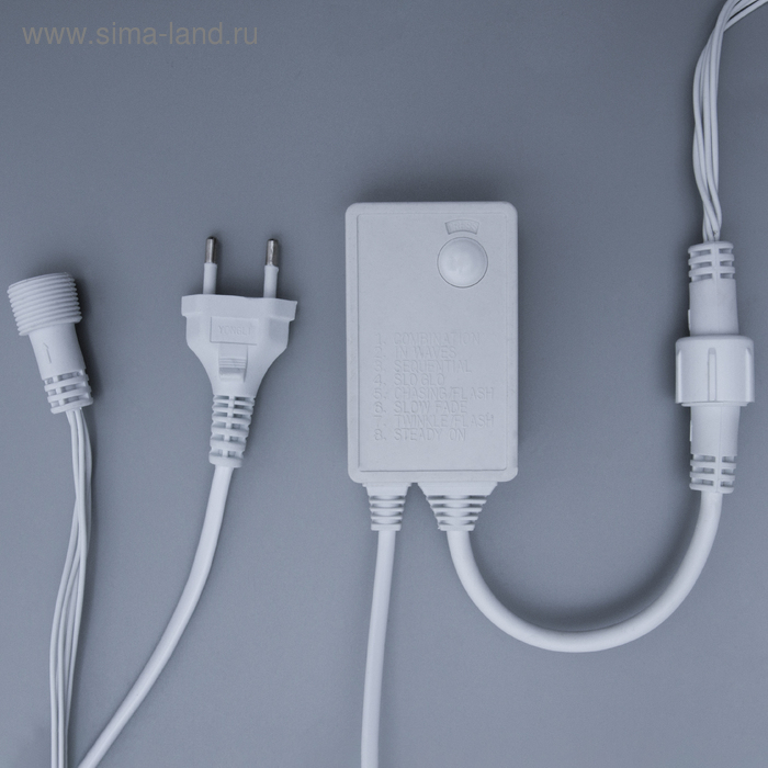 Гирлянда &laquo;Водопад&raquo; 2 &times; 1.5 м, IP44, УМС, прозрачная нить, 400 LED, свечение белое, 8 режимов, 220 В