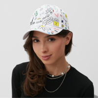 Кепка MINAKU "Yeee" цвет белый, р-р 58 Кепка MINAKU "Yeee" цвет белый, р-р 58