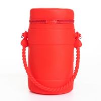 Сумка детская на молнии, наклейки МИКС, цвет красный