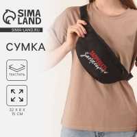 Сумка на пояс &laquo;Запрещено&raquo;, 32х8х15 см, отд на молнии, цвет чёрный