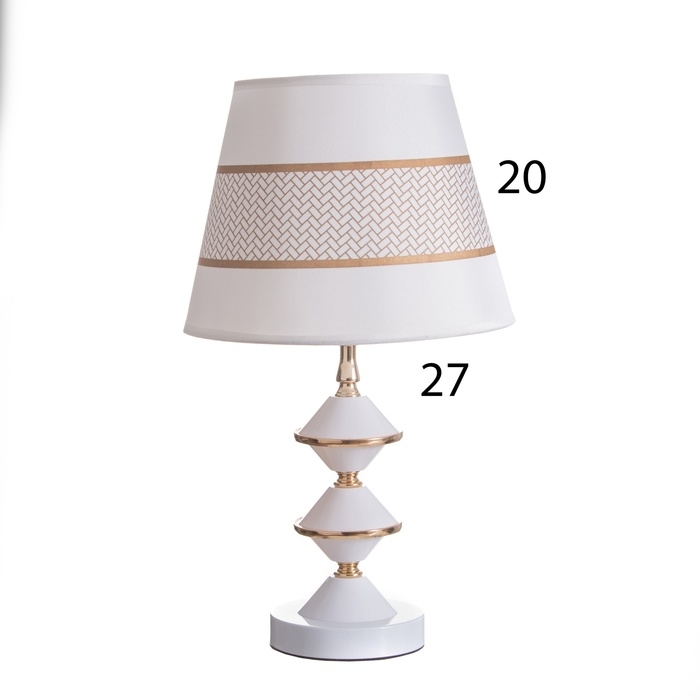 Лампа настольная "Кристи" 1х40Вт Е27 белый/золото 25х25х41см