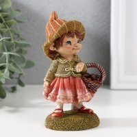 Сувенир полистоун "Малыш/Малышка с корзинкой" МИКС 6,5х5,5х11,5 см