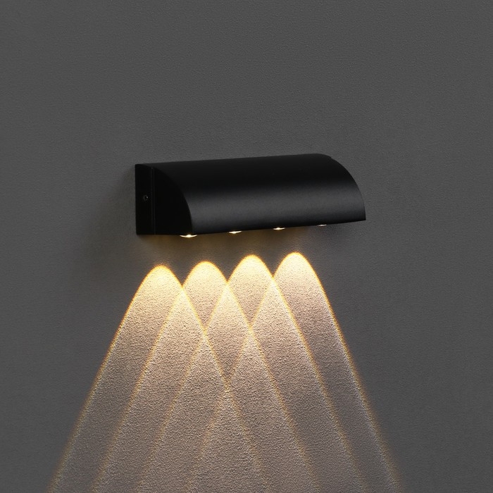 Светильник фасадный &laquo;Каскад&raquo;, FSD-092, 4 Вт, 3000К, 4 луча, IP65, 220 В, металл, черный