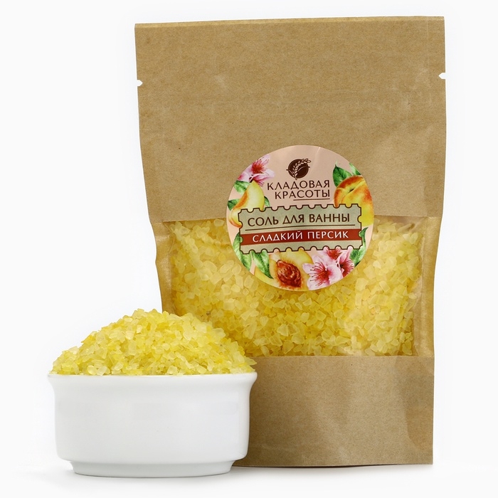 Соль для ванны с ароматом сладкого персика, 150 г Соль для ванны с ароматом сладкого персика, 150 г