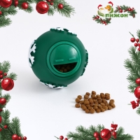 Игрушка-шар под лакомства "Снежинка", 8 см, зелёная