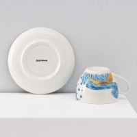 Сервиз фарфоровый чайный Доляна &laquo;Звёздная ночь&raquo;, 12 предметов: 6 чашек 250 мл, 6 блюдец d=15 см