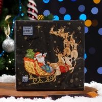 Новогодние салфетки бумажные Home Collection «Новогодний кортеж», 3 слоя, 33х33, 20 шт. Новогодние салфетки бумажные Home Collection «Новогодний кортеж», 3 слоя, 33х33, 20 шт.