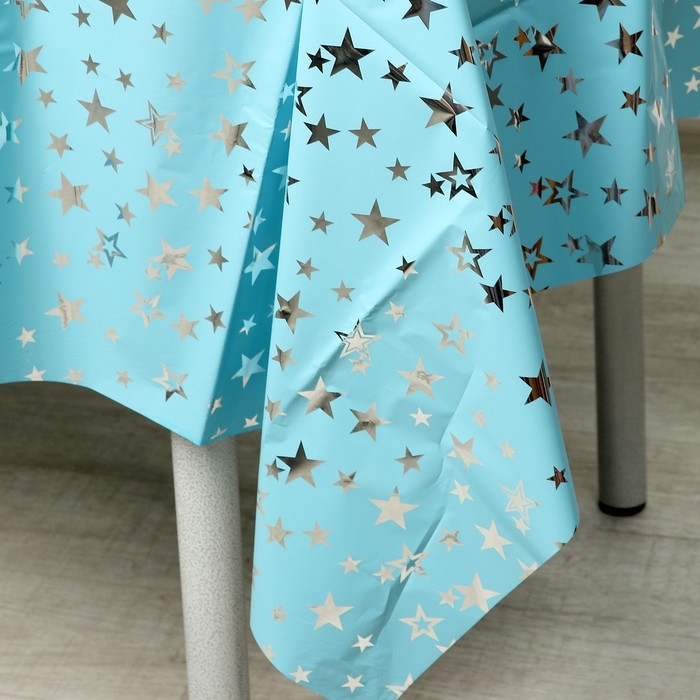 Скатерть &laquo;Звёзды&raquo;, 137 &times; 183 см, цвет голубой