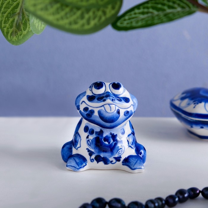 Сувенир &laquo;Жаба&raquo;, средняя, 6 см, гжель