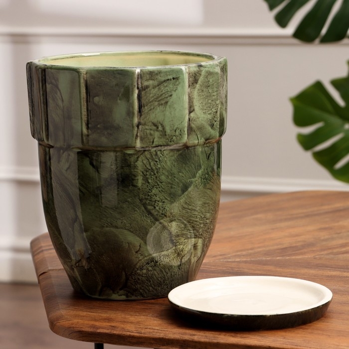 Набор горшков 3 шт. "Башня" зеленый 11 л/ 5 л/1,7 л