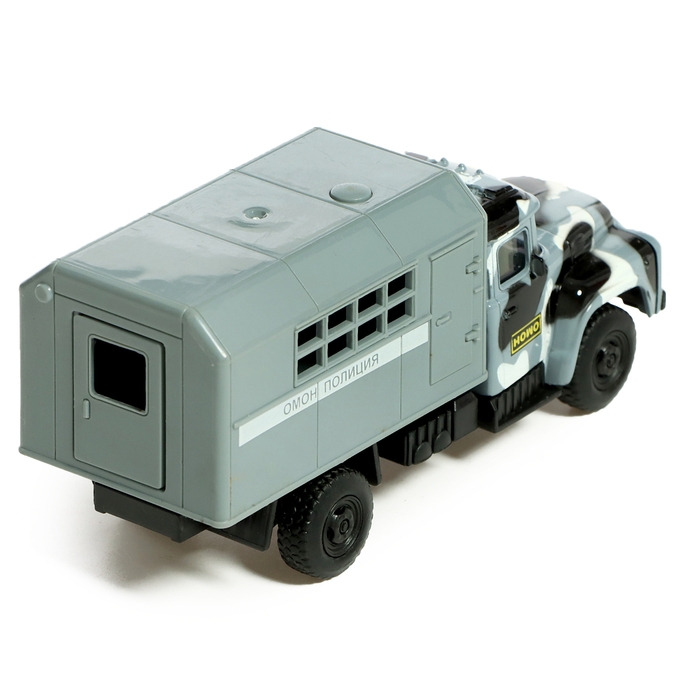 Грузовик металлический «ЗИЛ. ОМОН», инерционный, 1:52, открывается дверь, цвет серый Грузовик металлический «ЗИЛ. ОМОН», инерционный, 1:52, открывается дверь, цвет серый