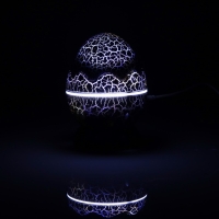 Световой прибор &laquo;Яйцо динозавра&raquo; 10 см, динамик, съёмная полусфера, свечение RGB, пульт ДУ, USB, синий