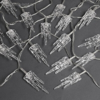 Гирлянда &laquo;Нить&raquo; 5 м с насадками &laquo;Льдинка&raquo;, IP20, прозрачная нить, 20 LED, свечение мульти (RG/RB), мигание, 220 В