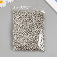 Бусины для творчества пластик "Серебро" d=0,8 см набор 500 гр