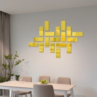 Наклейки интерьерные "Кирпичики", зеркальные, декор настенный, набор 18 шт, 15 х 6 см Наклейки интерьерные "Кирпичики", зеркальные, декор настенный, набор 18 шт, 15 х 6 см