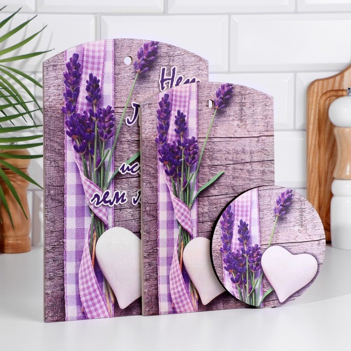 Набор из 2-х разделочных досок.+ подставка Набор из 2-х разделочных досок.+ подставка "№2" 15х25 см, 18х30 см, 12х12 см