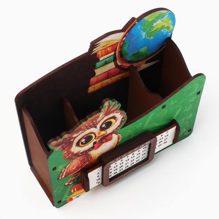 Органайзер для канцелярии с вечным календарём &laquo;Сова&raquo;