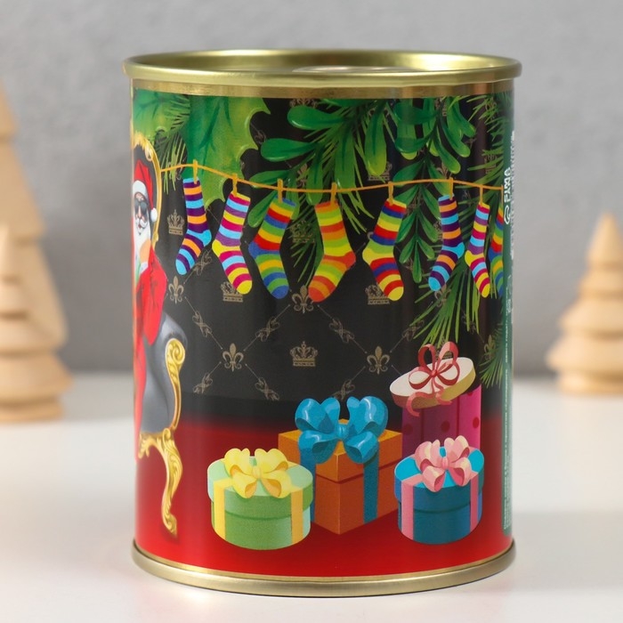 Подарок носки в банке с принтом "Солидного нового года" (мужские)