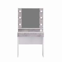 Стол туалетный с подсветкой Акцент 12, 800х476х1500, Белое сияние/Цемент светлый