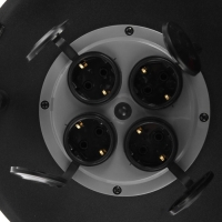 Катушка металлическая, 4 розетки, с/з, с крышками IP44, 16 А, УХЛ2, серая Катушка металлическая, 4 розетки, с/з, с крышками IP44, 16 А, УХЛ2, серая