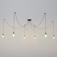 Светильник "Скин паук" 6хЕ27 40Вт черный 30х30х20-150см