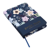 Записная книжка подарочная 96л,линия, с хлястиком, срез с рисунком обложки, Цветы (12,9х9см)   10539