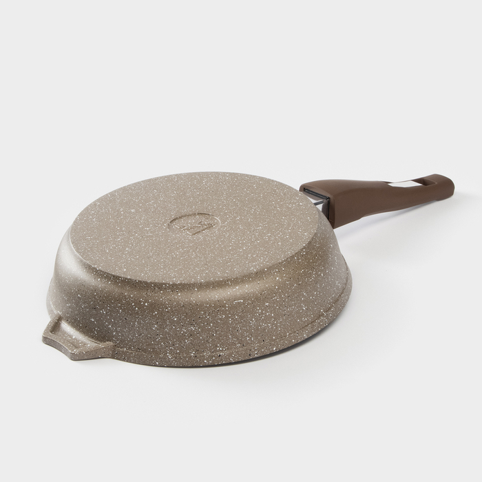 Сковорода &laquo;Гранит Brown&raquo;, d=22 см, антипригарное покрытие, съёмная ручка, цвет МИКС