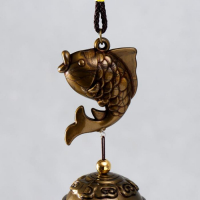 Музыка ветра металл "Карп" МИКС 7 колокольчиков 46 см