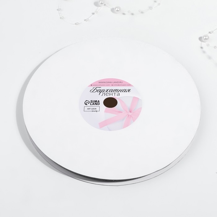 Лента бархатная, с серебряным люрексом, 6 мм, 18 ± 1 м, цвет серый №184 Лента бархатная, с серебряным люрексом, 6 мм, 18 ± 1 м, цвет серый №184