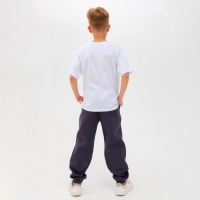 Футболка детская MINAKU Colors, цвет белый/голубой, рост 116