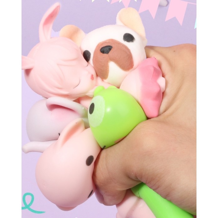 Ручка гелевая-прикол, стержень синий, мягкий корпус, Котик с бантиком МИКС Ручка гелевая-прикол, стержень синий, мягкий корпус, Котик с бантиком МИКС