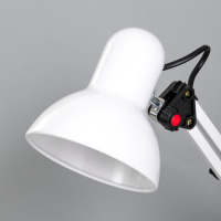 Лампа настольная Е27, h=55 см, шарнирная, на зажиме (220В) белая RISALUX