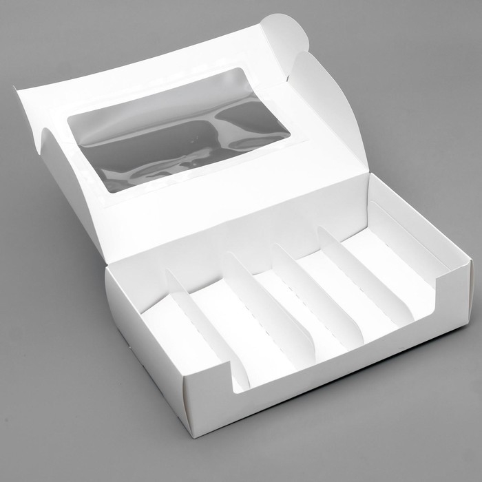 Коробка складная, под 5 эклеров, белая, 25 х 15 х 6,6 см Коробка складная, под 5 эклеров, белая, 25 х 15 х 6,6 см