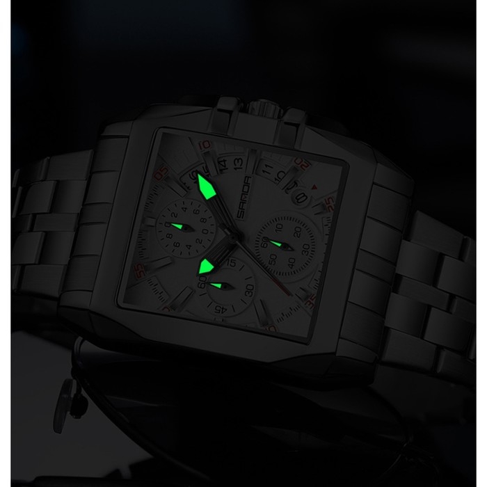 Часы наручные, d-4.5 см, календарь, хронограф, водонепроницаемые, светящиеся, серебро Часы наручные, d-4.5 см, календарь, хронограф, водонепроницаемые, светящиеся, серебро