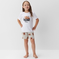 Пижама детская (футболка и шорты) KAFTAN "Мишка в шарфе" р.30 (98-104) Пижама детская (футболка и шорты) KAFTAN "Мишка в шарфе" р.30 (98-104)