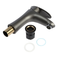 Смеситель для раковины ZEIN Z3660, однорычажный, высота излива 12 см, ABS-пластик, графит Смеситель для раковины ZEIN Z3660, однорычажный, высота излива 12 см, ABS-пластик, графит